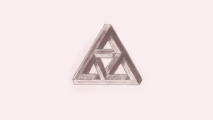 triangle, Penrose triangle, drawing, sketches, HD wallpaper