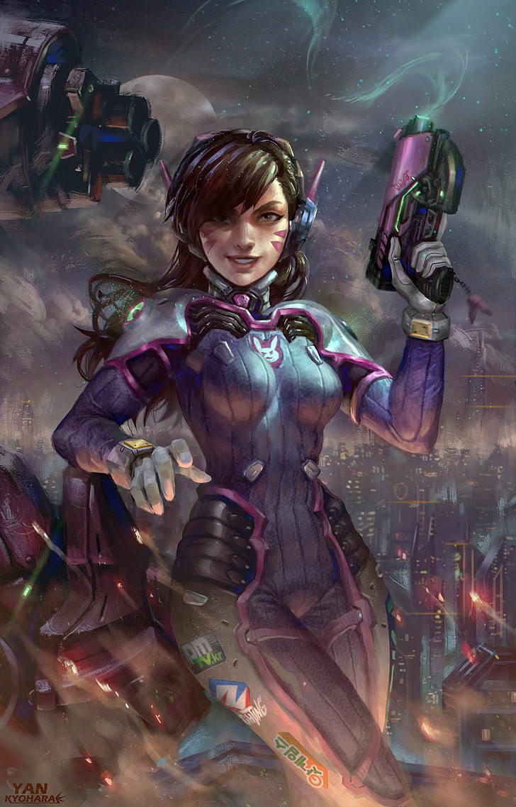 Overwatch female character digital wallpaper, Overwatch, D.Va (Overwatch), HD wallpaper