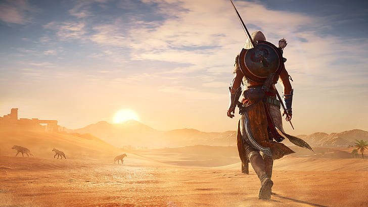 4K, Assassins Creed: Origins, Bayek, HD wallpaper