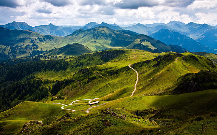 Kitzbuhel Mountain View, paysage, montagnes, nature, Autriche, Fond d'écran HD