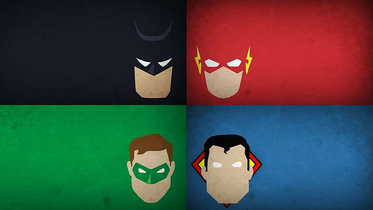 Лига на справедливостта Батман Светкавицата Зелен фенер Супермен HD, карикатура / комикс, зелен, батман, лига, супермен, фенер, светкавица, справедливост, HD тапет