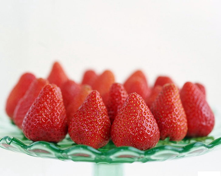 ягодови плодове, ягода, храна, чиния, HD тапет