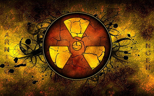 logotipos nucleares, radioativos, sinais, HD papel de parede HD wallpaper
