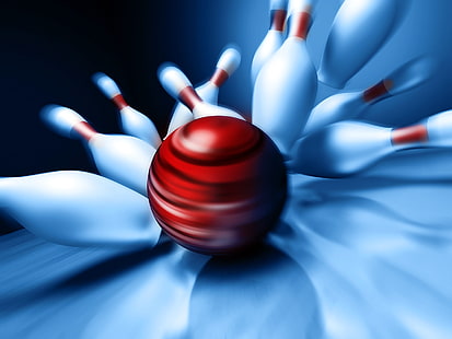 bowling, pin, olahraga, pukulan, Wallpaper HD HD wallpaper