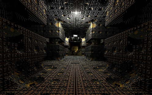 brauner konkreter Tunnel, 3D, HD-Hintergrundbild HD wallpaper