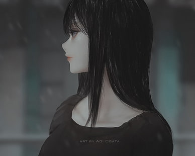 Anime, Anime Girls, einfacher Hintergrund, Aoi Ogata, originelle Charaktere, HD-Hintergrundbild HD wallpaper