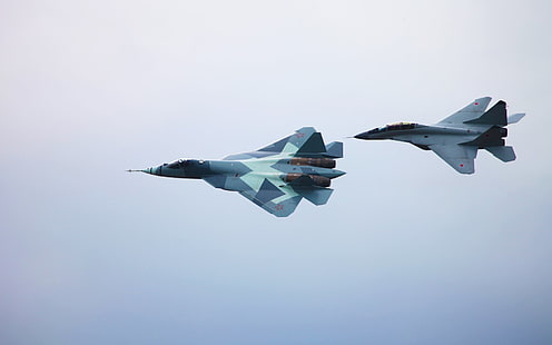 Jet Fighters, Sukhoi Su-57, Wallpaper HD HD wallpaper