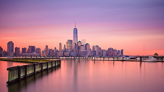 مدينة نيويورك ، انعكاس ، مركز التجارة العالمي ، مدينة مانهاتن، خلفية HD HD wallpaper