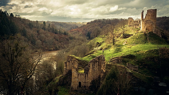 ruína, paisagem, castelo, HD papel de parede HD wallpaper