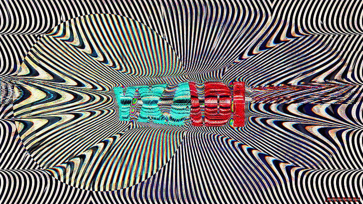 glitch art, abstrakt, text, LSD, HD tapet