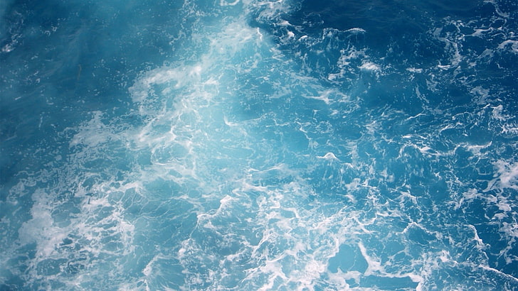 su kütlesi, deniz, su, mavi, dalgalar, HD masaüstü duvar kağıdı