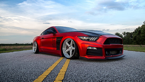 coche, Ford Mustang GT, coche rojo, vehículo, Ford Mustang, Ford, muscle car, coche deportivo, coche de lujo, parachoques, coche clásico, Mustang, Fondo de pantalla HD HD wallpaper