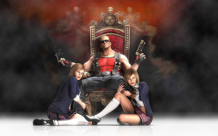 Duke Nukem Forever Poster, action, game, guns, blood, girls, HD wallpaper