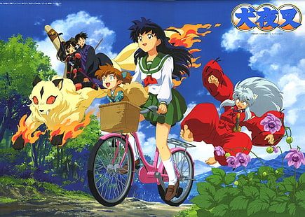 inuyasha kirara kagome anime 2107x1500 Anime Inuyasha HD Seni, Inuyasha, Kirara, Wallpaper HD HD wallpaper