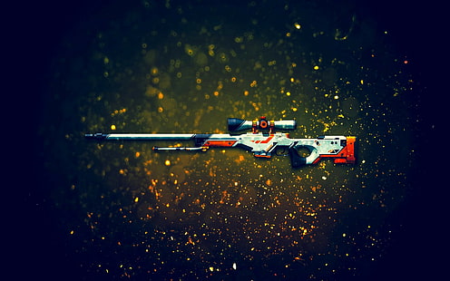 Counter-Strike: Global Offensive, sniper rifle, Accuracy International AWP, gun, Asiimov, HD wallpaper HD wallpaper