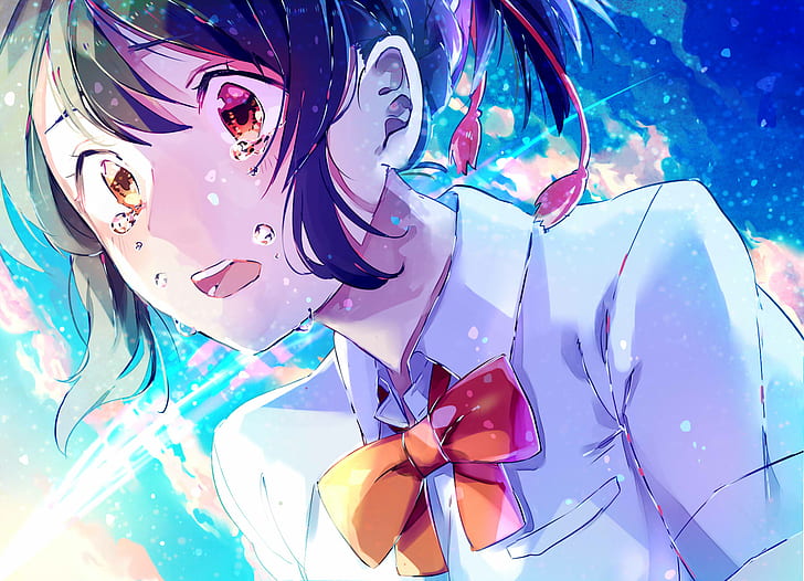 Anime, Anime Girls, blaue Haare, Tränen, dein Name, HD-Hintergrundbild