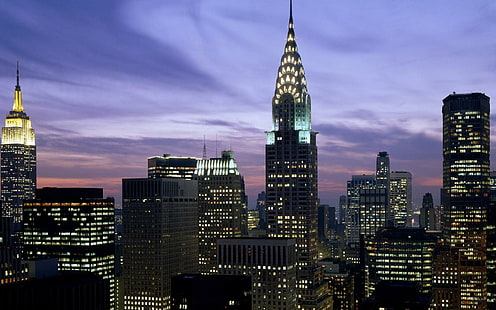 Empire State Building, New York, Stati Uniti d'America, Chrysler Tower, architettura, Empire State, moderno, grattacielo, New York, edifici, animali, Sfondo HD HD wallpaper