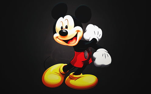 Illustration de Mickey Mouse de Walt Disney, Mickey Mouse, dessin animé, enfants, Disney, Fond d'écran HD HD wallpaper