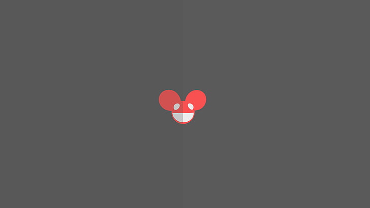 red and white mouse head illustration, minimalism, deadmau5, HD wallpaper