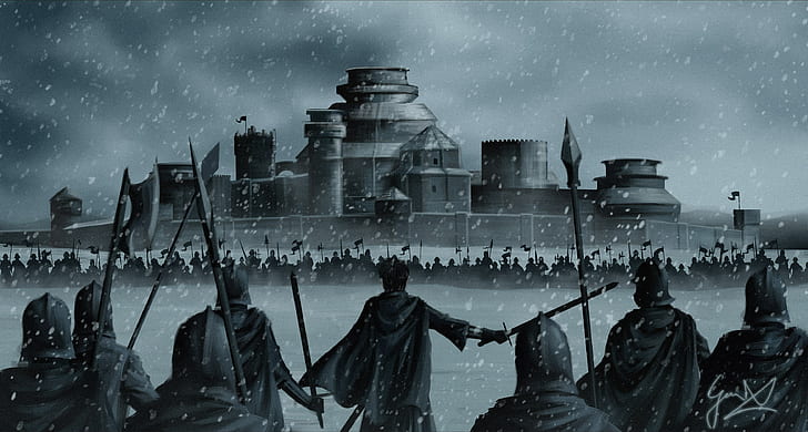 왕좌의 게임 winterfell의 전투, HD 배경 화면