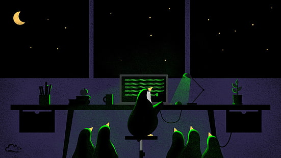 Uccelli, Pinguino, Computer, Linux, Sfondo HD HD wallpaper