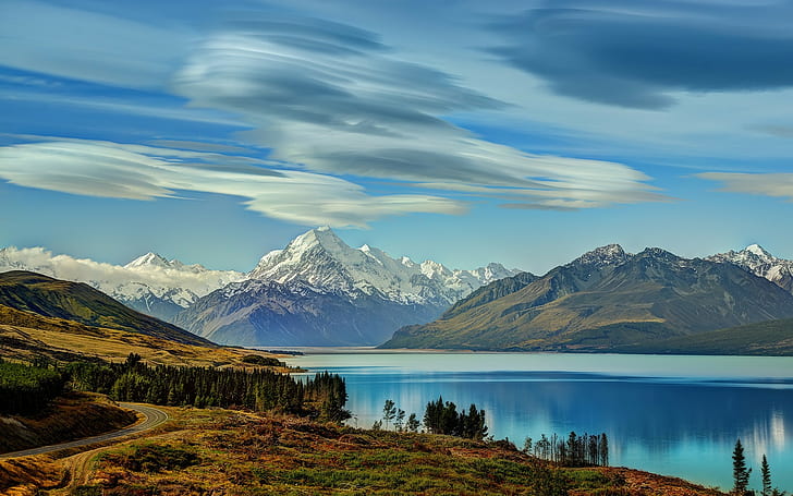 montañas, lago, Fondo de pantalla HD