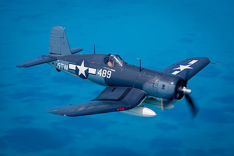Истребитель, Пилот, Chance Vought F4U Corsair, Вторая мировая война, F4U Corsair, ВМС США, PTB, HD обои HD wallpaper