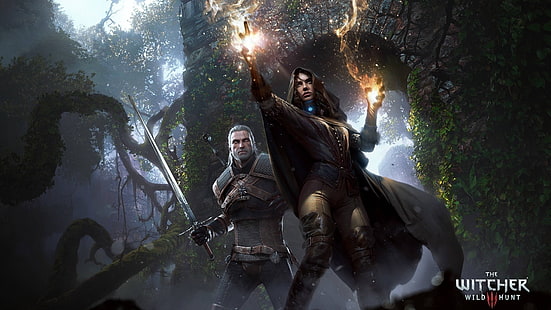 The Witcher 3 poster, The Witcher, The Witcher 3: Wild Hunt, видео игри, Geralt of Rivia, HD тапет HD wallpaper