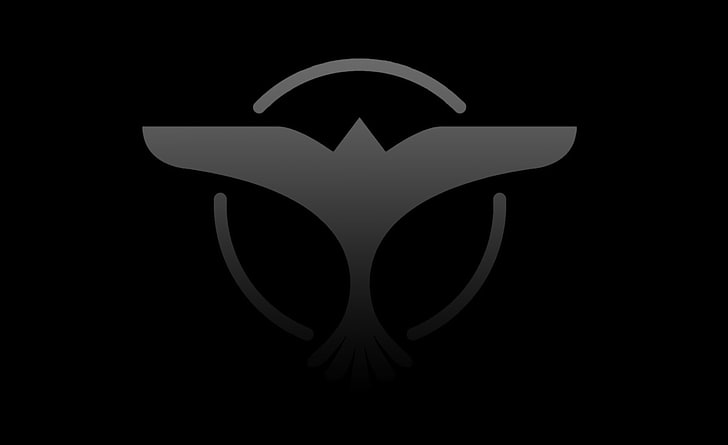 Dj Tiesto, white bird logo, Music, Black, Background, tiesto, tiesto logo, dj tiesto, HD wallpaper