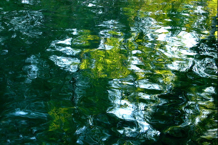 abstract, background, blue, green, nature, reflection, ripples, texture, water, wavy, HD wallpaper