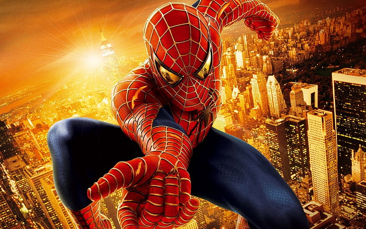 Spiderman Atas, matahari, film, film, Wallpaper HD