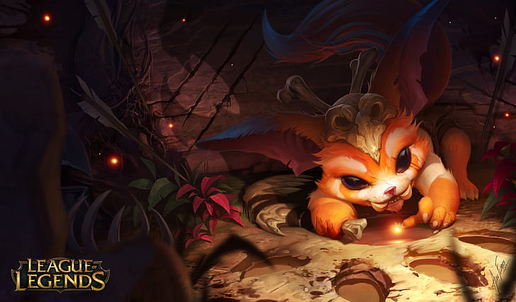 the game, art, League of Legends, LoL, Gnar, Alex Flores, the Missing Link, HD wallpaper