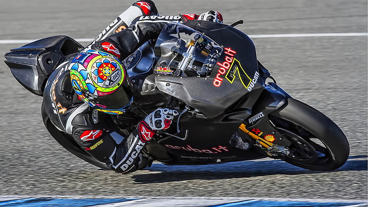 motor sport hitam dan kuning, Ducati, motor, motor balap, olahraga, Wallpaper HD