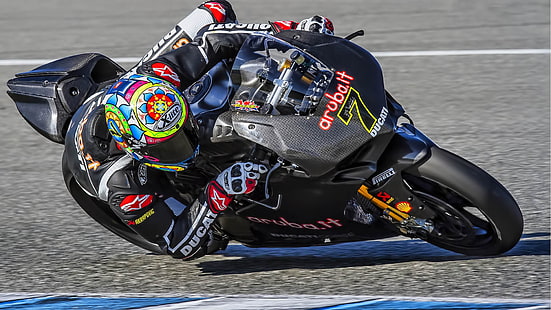 สปอร์ตไบค์สีดำและสีเหลือง Ducati รถจักรยานยนต์มอเตอร์ไซด์การแข่งขันกีฬา, วอลล์เปเปอร์ HD HD wallpaper