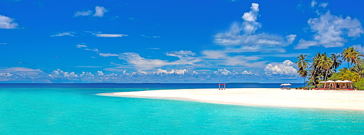 Tropical Beach 1, Strand Tapete, Reisen, Inseln, Ozean, Exotisch, Paradies, Landschaft, Sommer, Traum, Wasser, Tropisch, Sand, Sommerzeit, Luxus, Palmen, Ferien, HD-Hintergrundbild