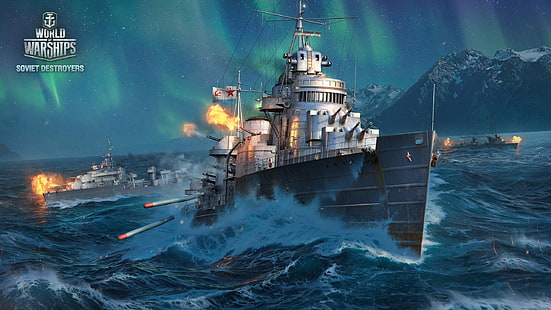 World of Warships, Ships World, poster di navi da guerra del mondo, World of Warships, Ships World, Sea Battle, Sfondo HD HD wallpaper