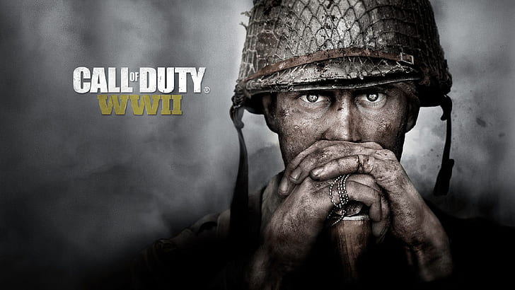 Call of Duty, soldado, guerra, olhos, nevoeiro, homem, americana, rosto, Segunda Guerra Mundial, cabeça, Activision, pérolas, uniforme, oficial, Segunda guerra mundial, Placa de identificação, Call of Duty WWII, HD papel de parede