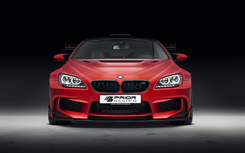 BMW M6 F13 червен автомобил отпред, BMW, Red, Car, Front, View, HD тапет HD wallpaper