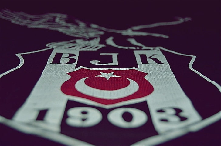 tapete branco, roxo e preto, Besiktas J.K., futebol, clubes de futebol, turco, HD papel de parede