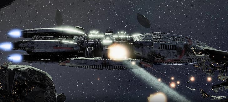 battlestar, Battlestar Galactica, การหยุดชะงัก, กาแล็กซี่, พื้นที่, การต่อสู้ในอวกาศ, สงคราม, เรือ, เรือรบ, ยานอวกาศ, กองเรืออาณานิคม, เครื่องปิ้งขนมปัง, วอลล์เปเปอร์ HD