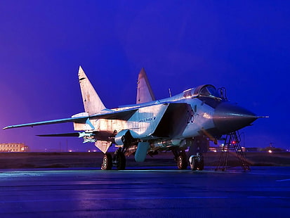 avión, caza, jet, mig, mig 31, militar, avión, ruso, Fondo de pantalla HD HD wallpaper