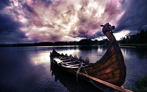 Longships, Vikings, HD wallpaper HD wallpaper