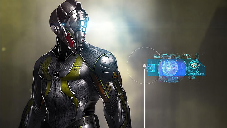papel de parede de ação de personagem robô, cyborg, HD papel de parede