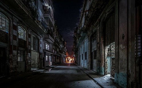 Calle, urbano, La Habana, Cuba, luces, arquitectura, ciudad, calle, urbano, la habana, cuba, luces, arquitectura, ciudad, Fondo de pantalla HD HD wallpaper