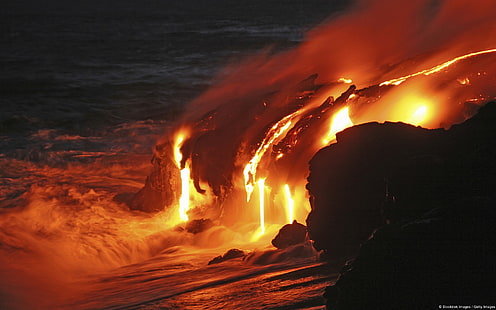 natur, landskap, vulkan, lava, fotografi, HD tapet HD wallpaper