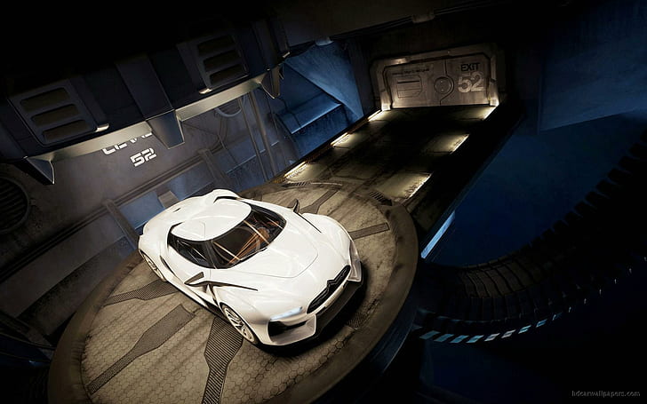 Citroen GT 2, white sports coupe, citroen, cars, HD wallpaper