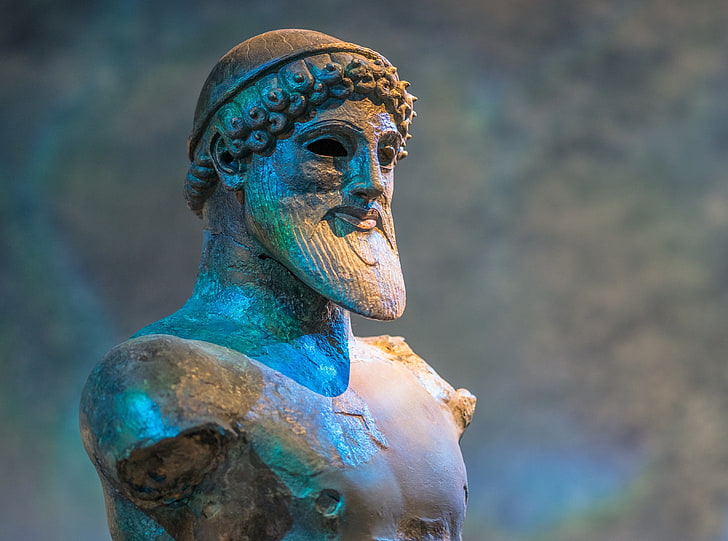 Poseidon, God of the sea, earthquakes, soil,..., Artistic, Sculpture, Portrait, Statue, ancient, History, Greek, religion, Poseidon, myth, Emperor, protector, TwelveOlympians, HD wallpaper