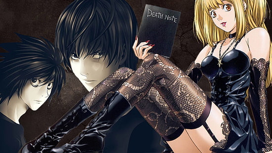 Anime, Death Note, L (Death Note), Light Yagami, Misa Amane, Sfondo HD HD wallpaper