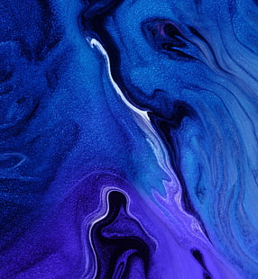 абстрактный, Цветовой взрыв, цифровое искусство, синий, фиолетовый, HD обои HD wallpaper