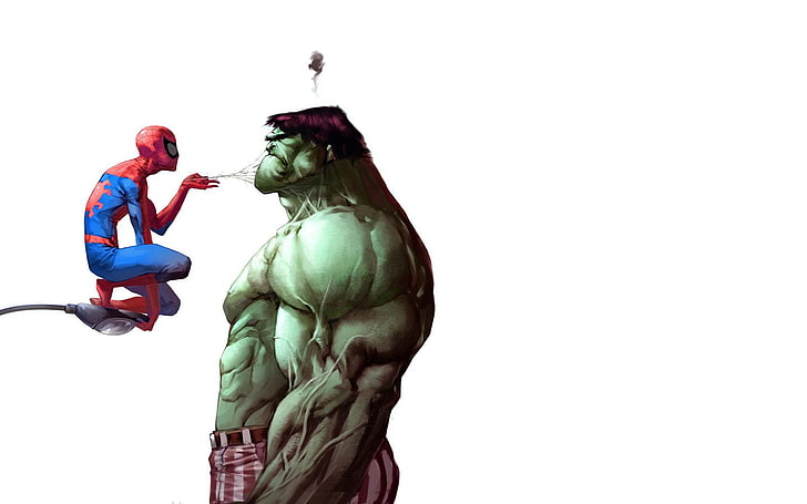 Spider-Man et l'incroyable illustration de Hulk, bandes dessinées, Hulk, Spider-Man, Fond d'écran HD